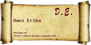 Dani Erika névjegykártya